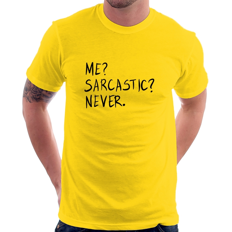 Camiseta Me sarcasic never - Amarela