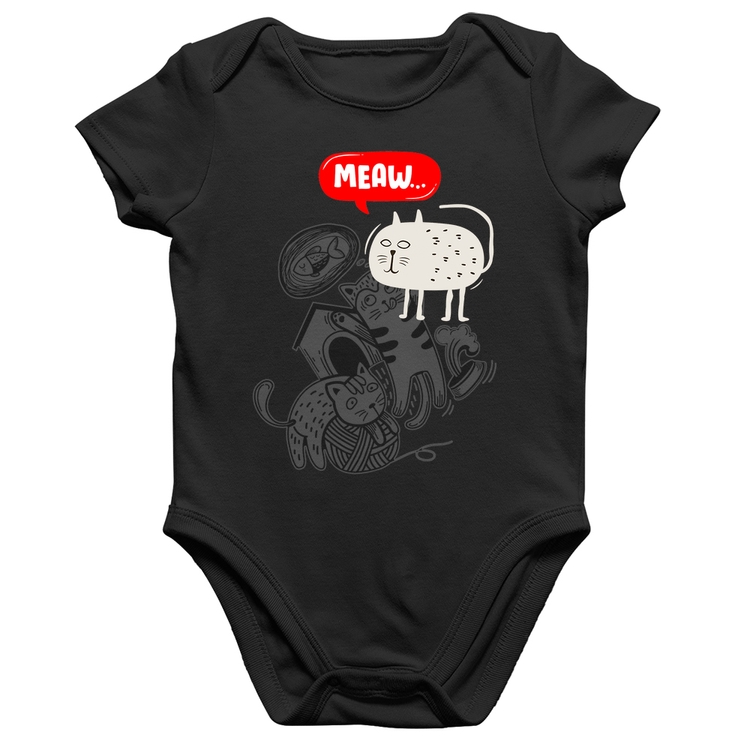 Body Bebê Algodão Meaw