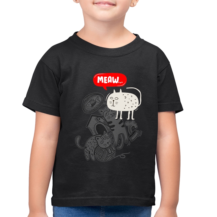 Camiseta Algodão Infantil Meaw