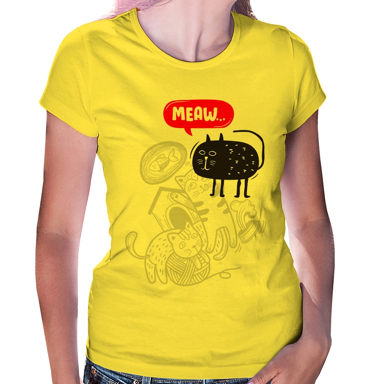 Baby Look Meaw - Amarela