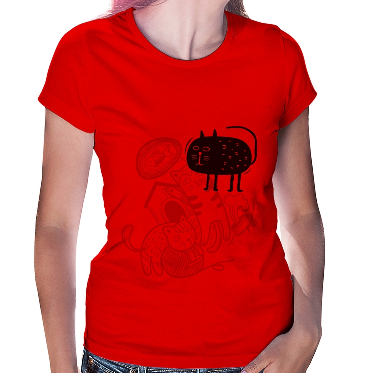 Baby Look Meaw - Vermelha