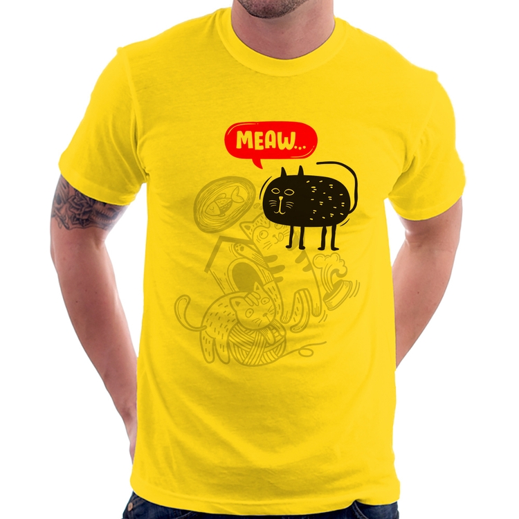 Camiseta Meaw - Amarela