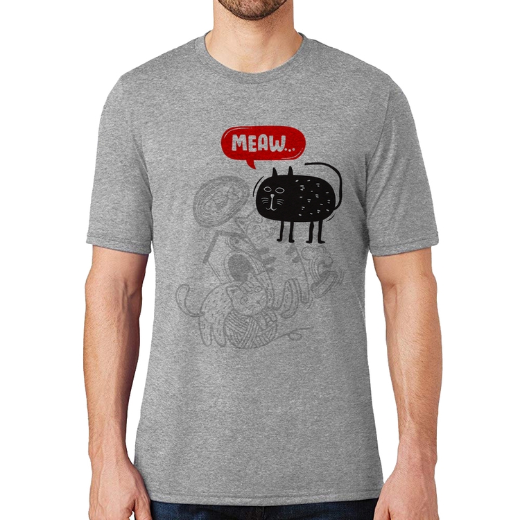 Camiseta Meaw - Cinza