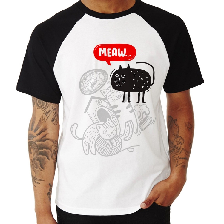 Camiseta Raglan Meaw