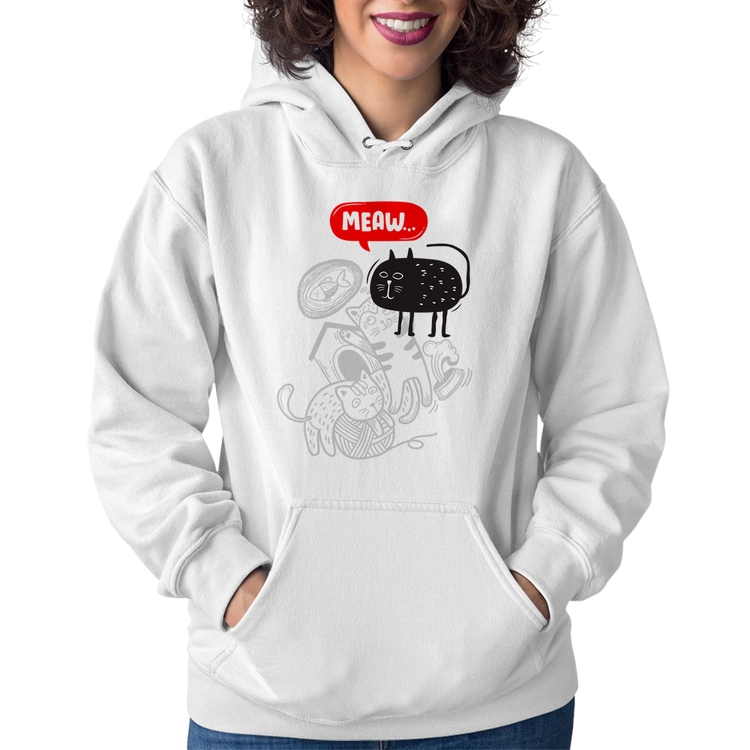 Moletom Feminino Meaw - Branco