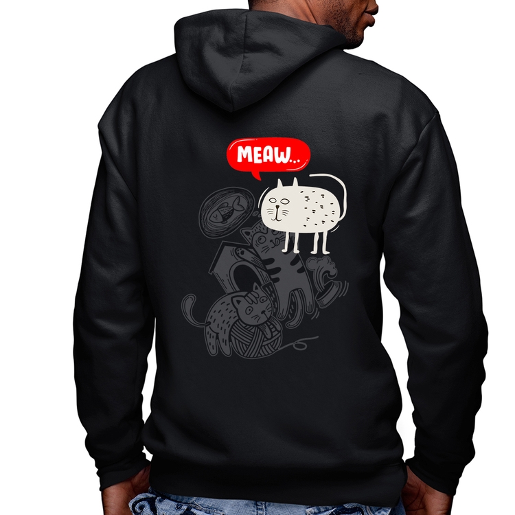 Blusa Moletom Meaw Masculina com Capuz e Zíper