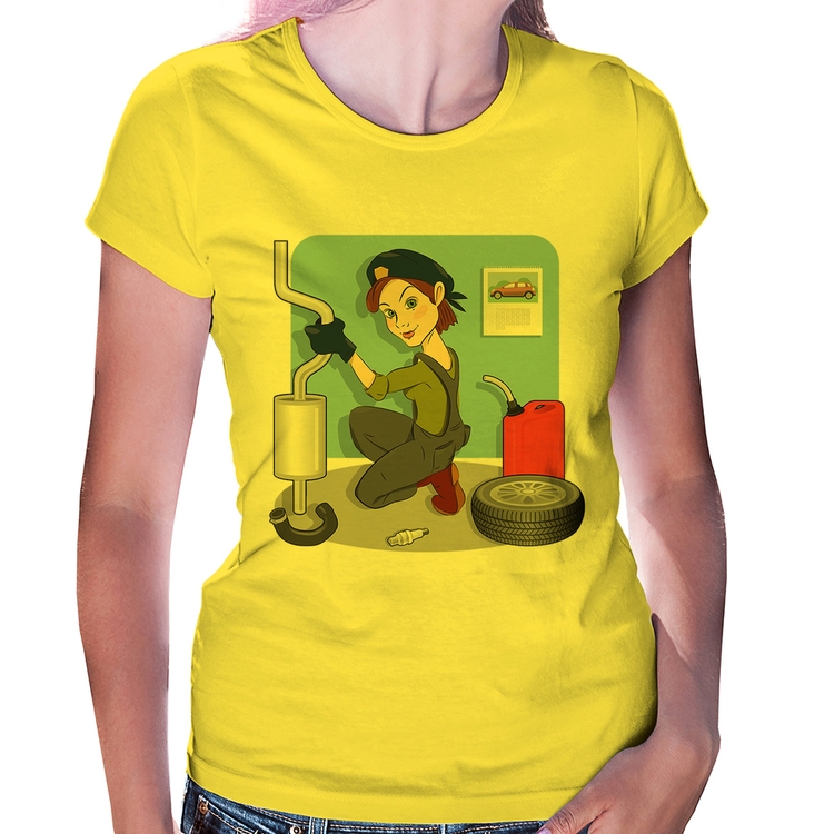 Baby Look Mecânica - Amarela