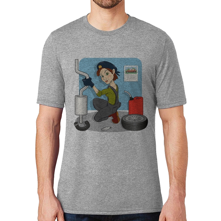 Camiseta Mecânica - Cinza
