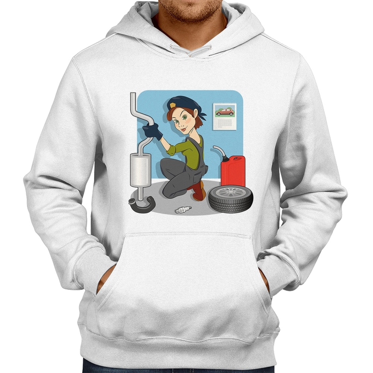 Moletom Mecânica - Branco