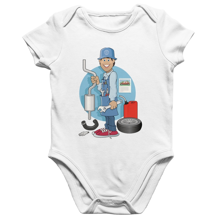 Body Bebê Algodão Mecânico - Branco