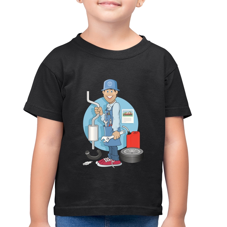 Camiseta Algodão Infantil Mecânico
