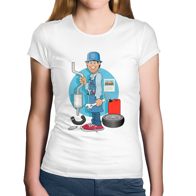 Baby Look Algodão Mecânico - Branca