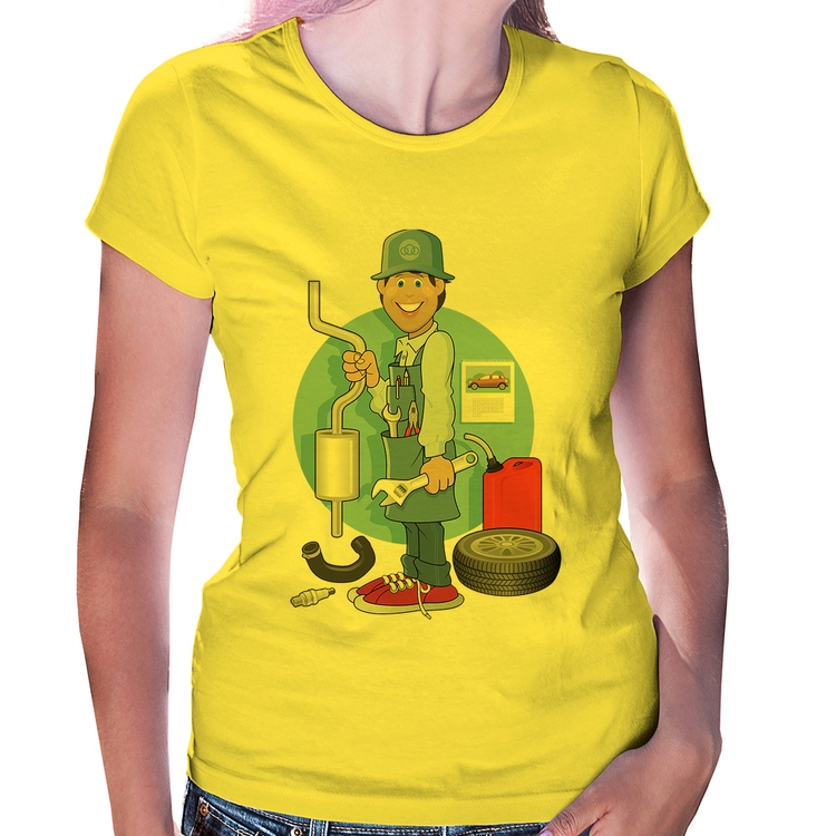 Baby Look Mecânico - Amarela