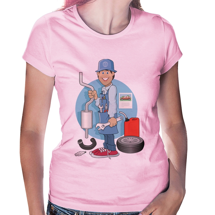 Baby Look Mecânico - Rosa Bebê