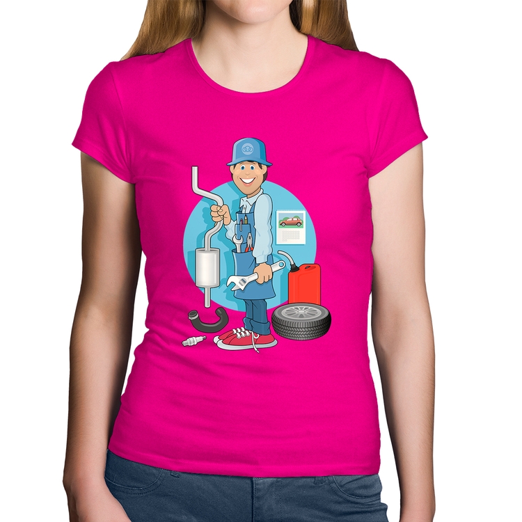 Baby Look Algodão Mecânico - Rosa