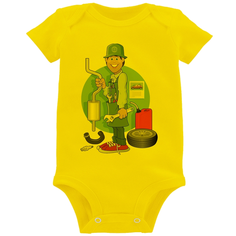 Body Bebê Mecânico - Amarelo