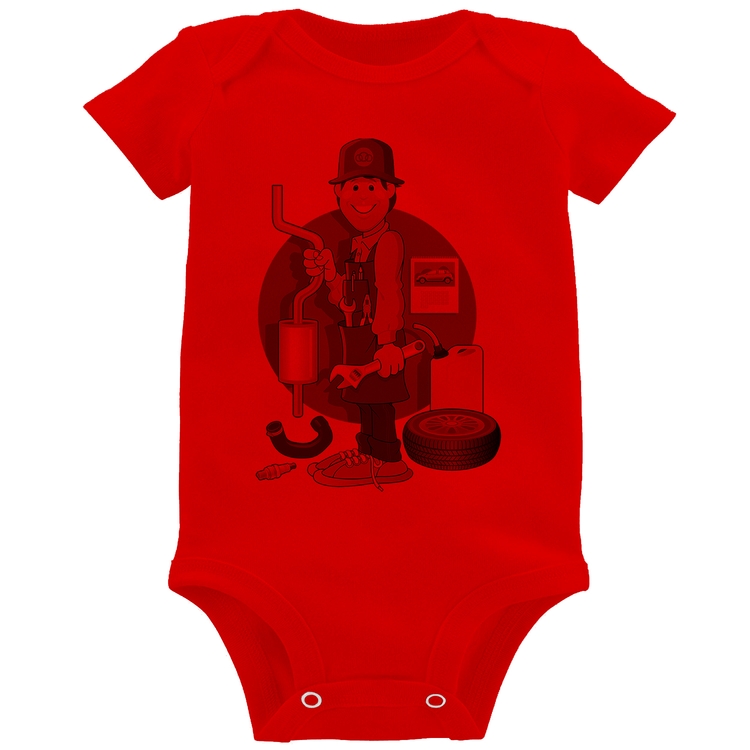Body Bebê Mecânico - Vermelho