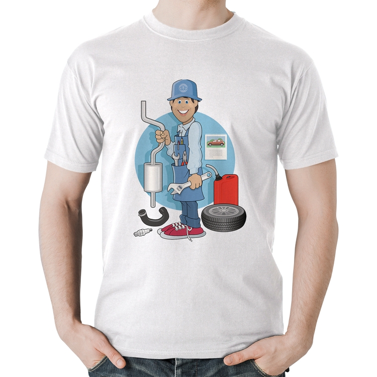 Camiseta Algodão Mecânico - Branca