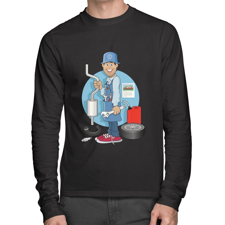 Camiseta Algodão Mecânico Manga Longa