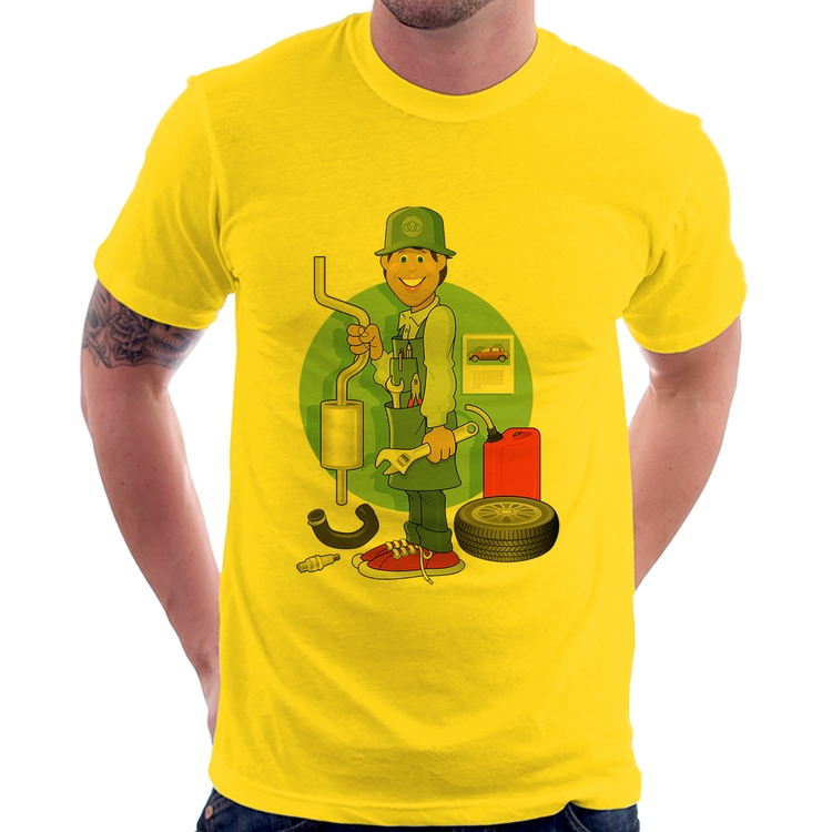 Camiseta Mecânico - Amarela