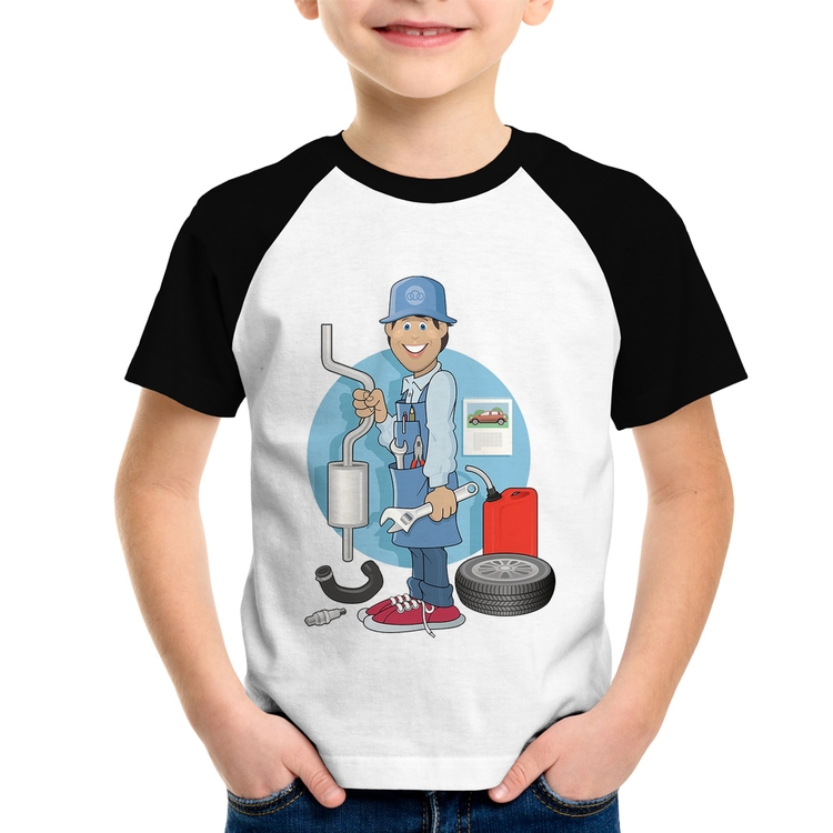 Camiseta Raglan Infantil Mecânico