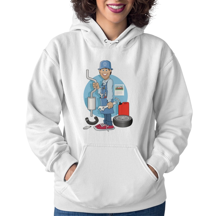 Moletom Feminino Mecânico - Branco