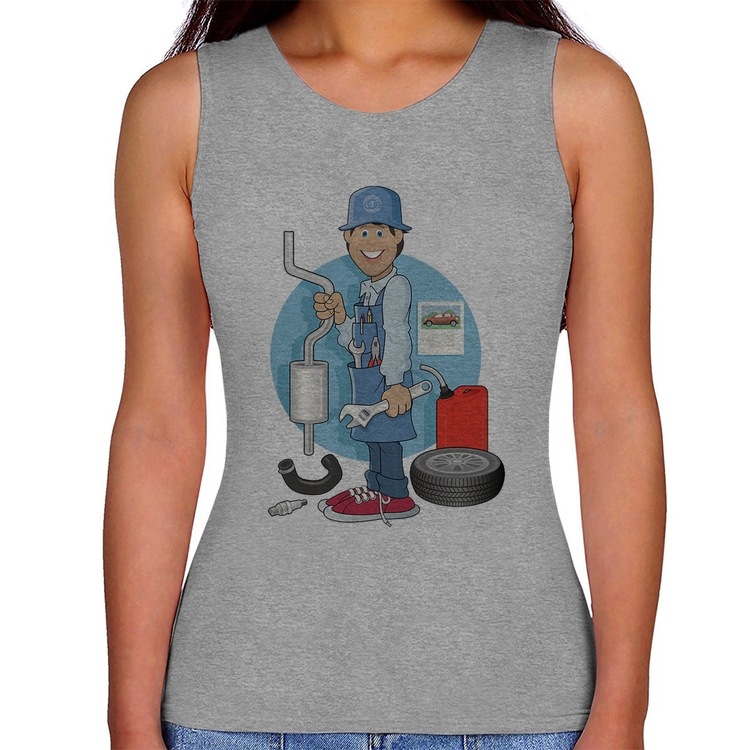 Regata Feminina Mecânico - Cinza