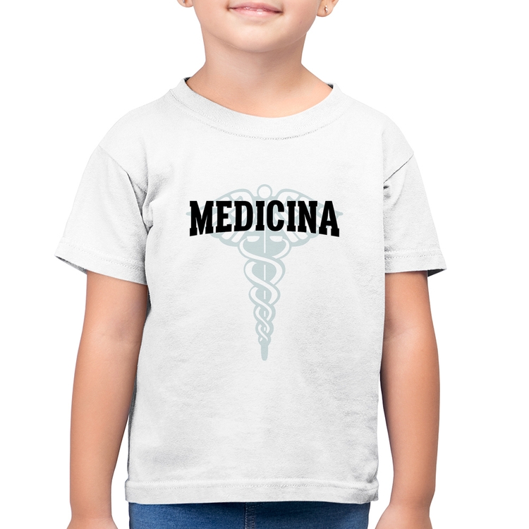 Camiseta Algodão Infantil Medicina - Branca