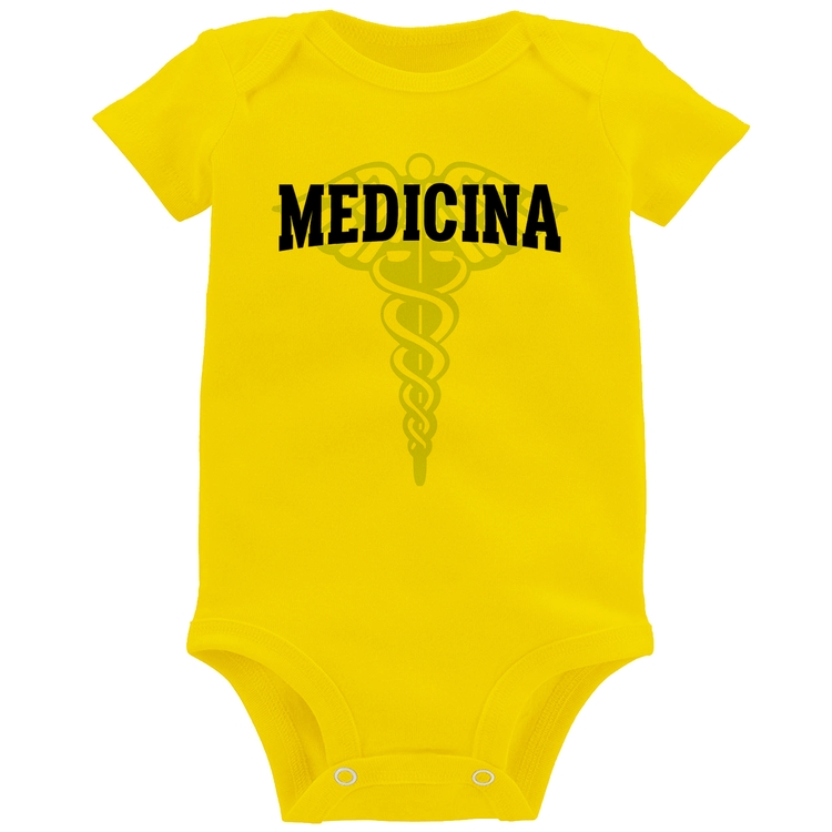 Body Bebê Medicina - Amarelo