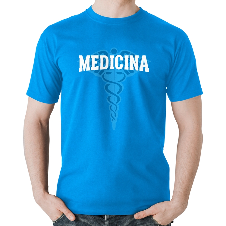 Camiseta Algodão Medicina - Azul