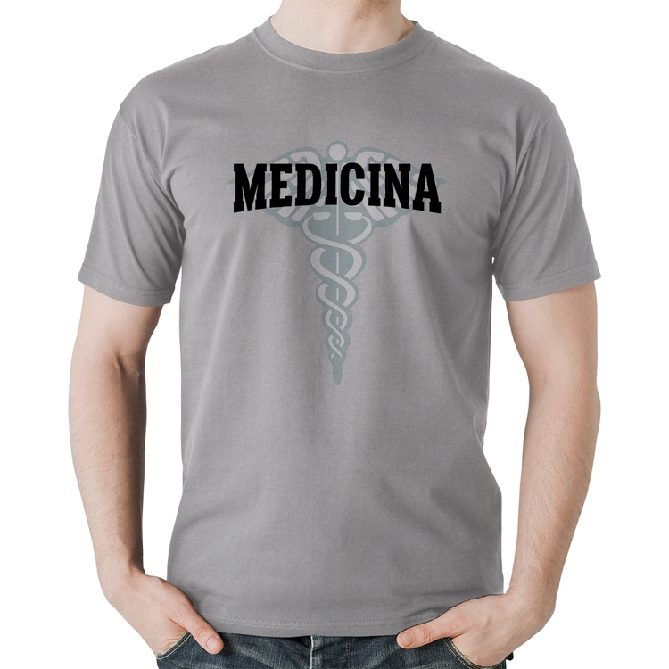 Camiseta Algodão Medicina - Cinza