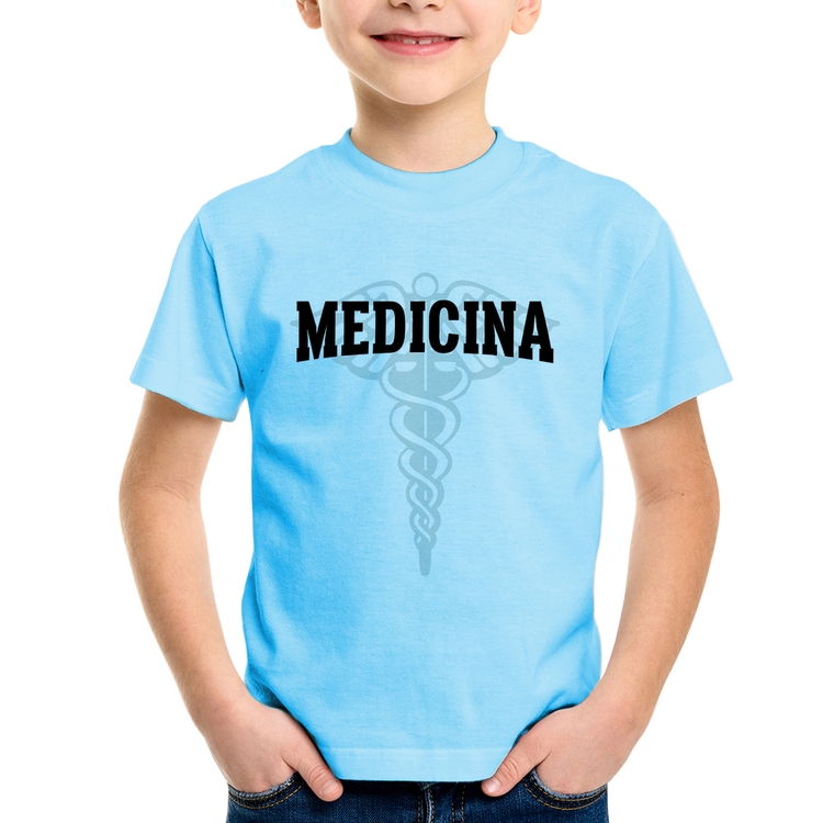 Camiseta Infantil Medicina - Azul Bebê