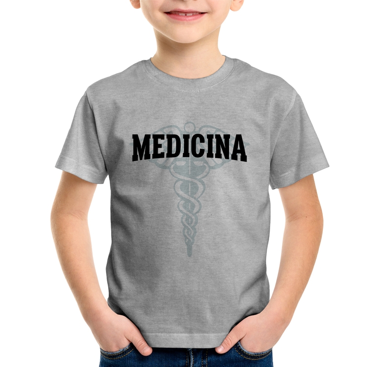 Camiseta Infantil Medicina - Cinza