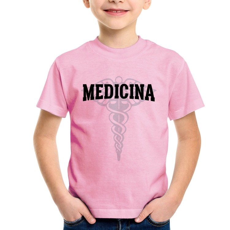 Camiseta Infantil Medicina - Rosa Bebê