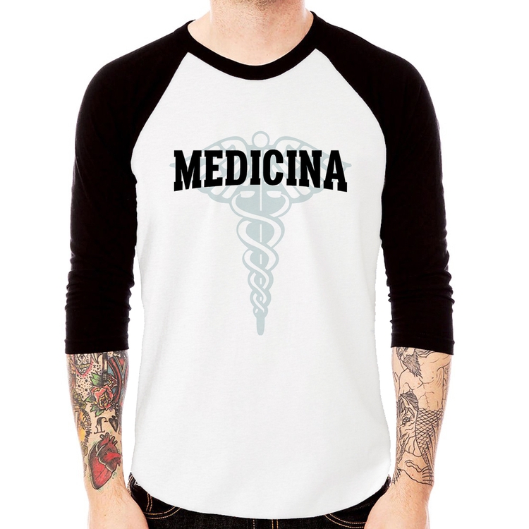 Camiseta Raglan Medicina Manga 3/4
