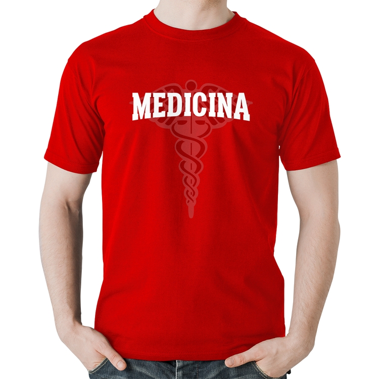 Camiseta Algodão Medicina - Vermelha