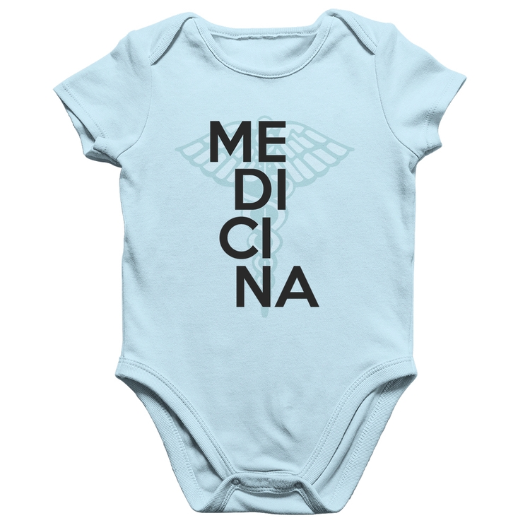 Body Bebê Algodão Medicina Estudante - Azul Bebê