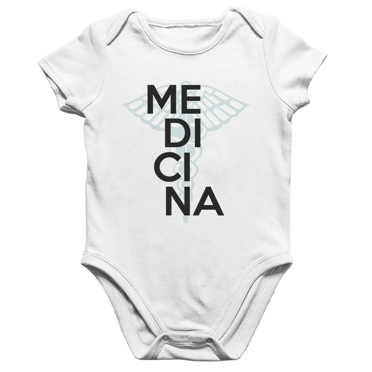 Body Bebê Algodão Medicina Estudante - Branco