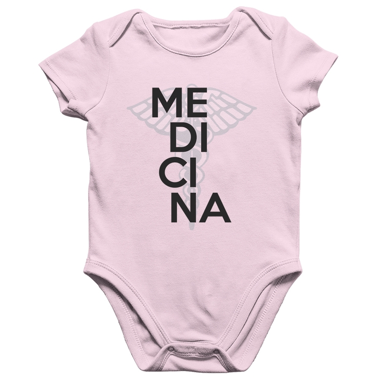 Body Bebê Algodão Medicina Estudante - Rosa Bebê