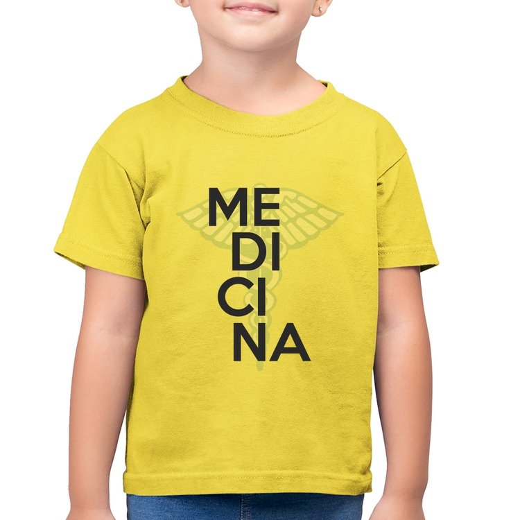 Camiseta Algodão Infantil Medicina Estudante - Amarelo Canário