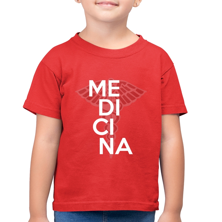 Camiseta Algodão Infantil Medicina Estudante - Vermelha