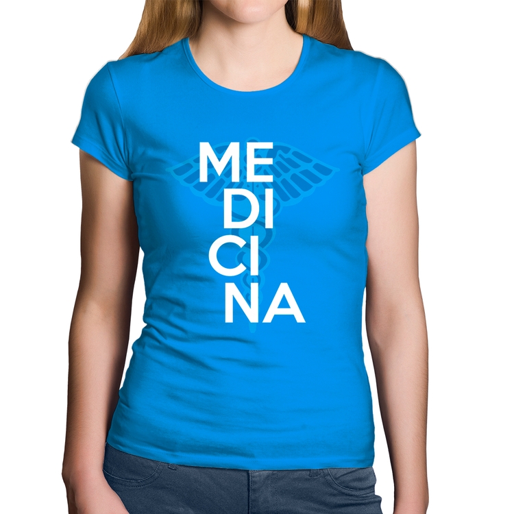 Baby Look Algodão Medicina Estudante - Azul