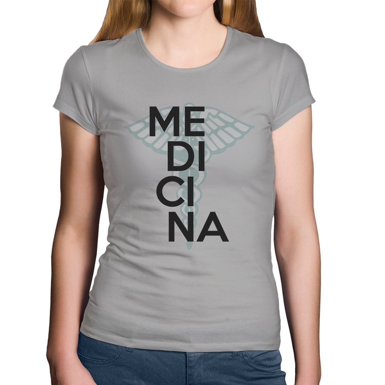 Baby Look Algodão Medicina Estudante - Cinza