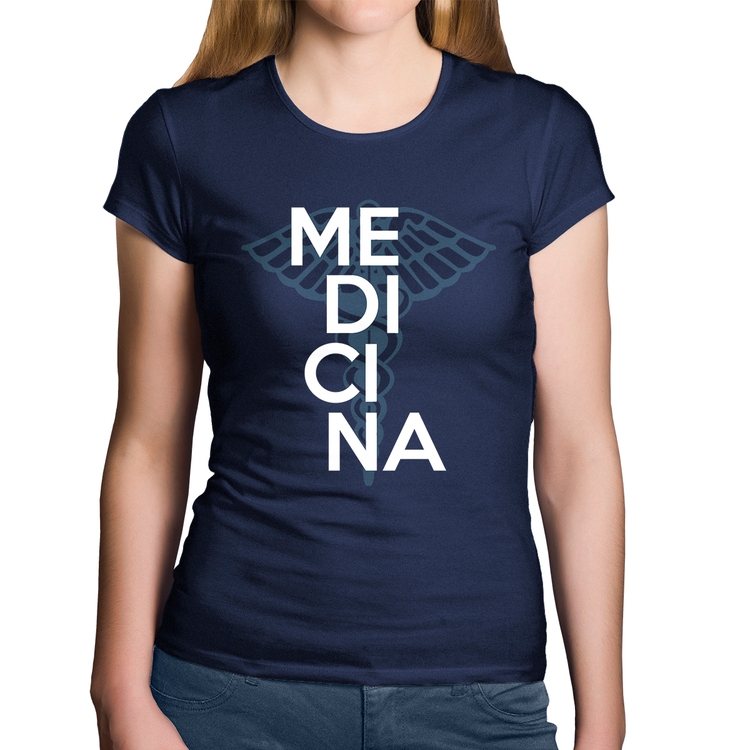 Baby Look Algodão Medicina Estudante - Marinho