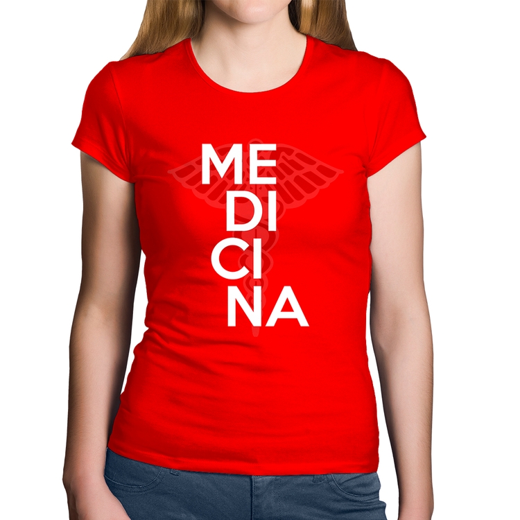 Baby Look Algodão Medicina Estudante - Vermelha