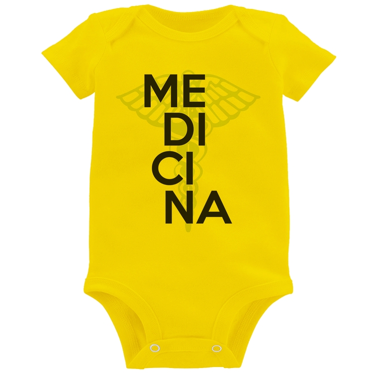 Body Bebê Medicina Estudante - Amarelo