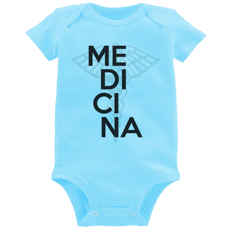 Body Bebê Medicina Estudante - Azul Bebê