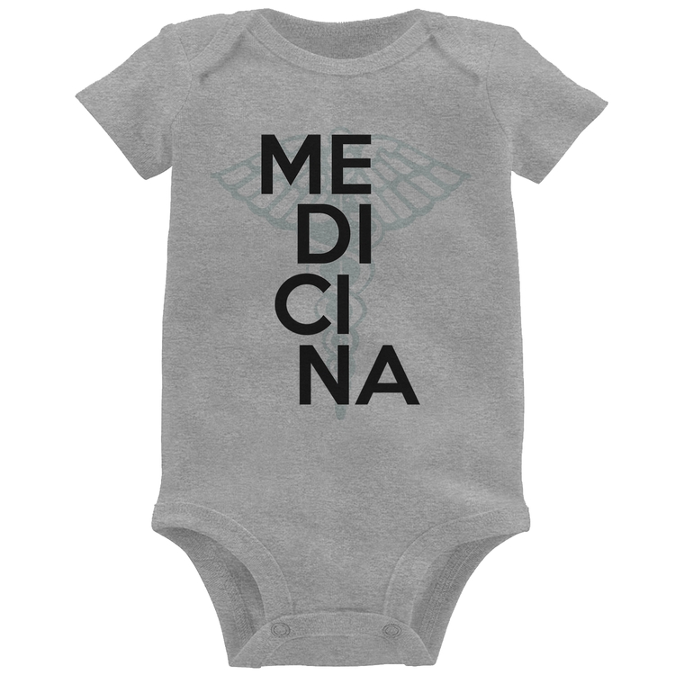 Body Bebê Medicina Estudante - Cinza