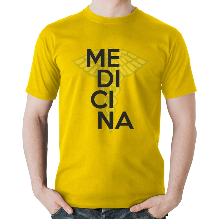 Camiseta Algodão Medicina Estudante - Amarela