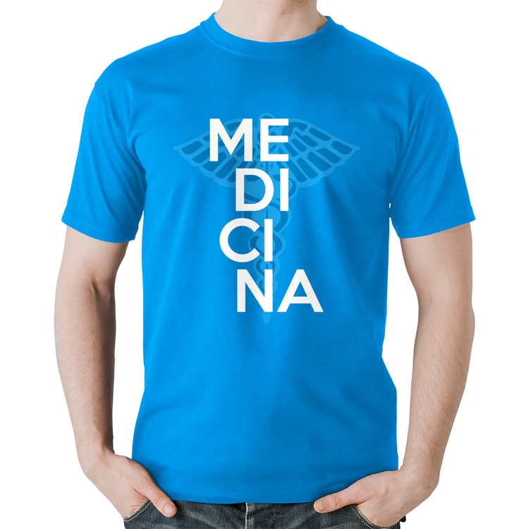 Camiseta Algodão Medicina Estudante - Azul